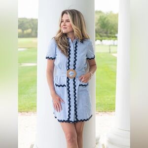 Sail to Sable Blue and White Striped Dress
